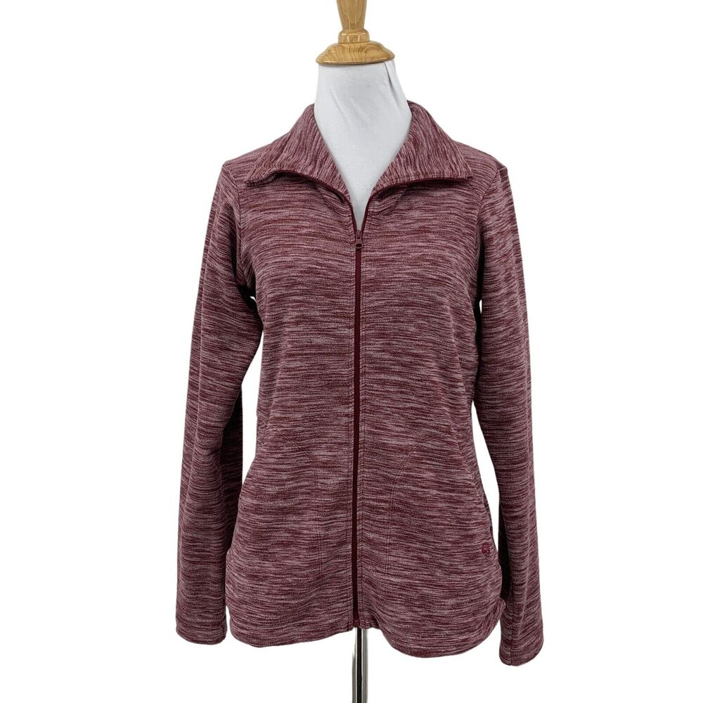 Mountain Hardwear Jacket Womens XS Extra Small Wine Microstripe Fleece Full Zip